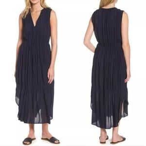 Standard James Perse Navy A Line Pleated Dress Size small
